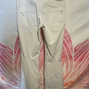 Roxy Cream Snow Pants with Back Pockets